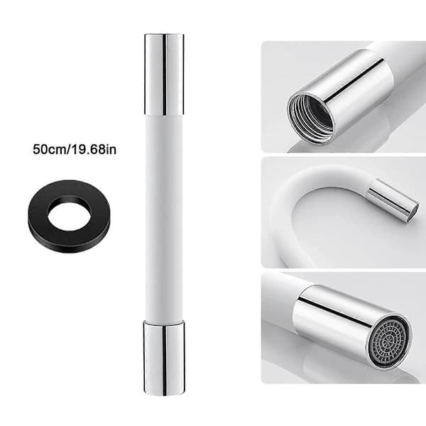 Universell Skumförlängningspip för Badrumsduschblandare - Vit White 50cm