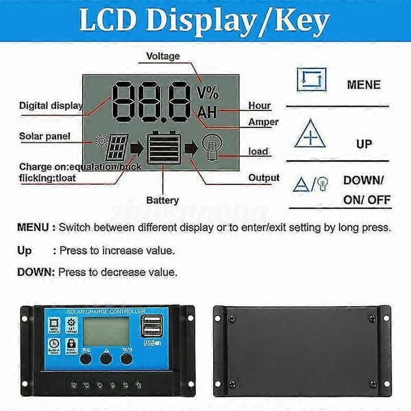 100W 18V Solcellepanel DC/MC4 Bil Utendørs Batterilader+10A PWM Solcellekontroller