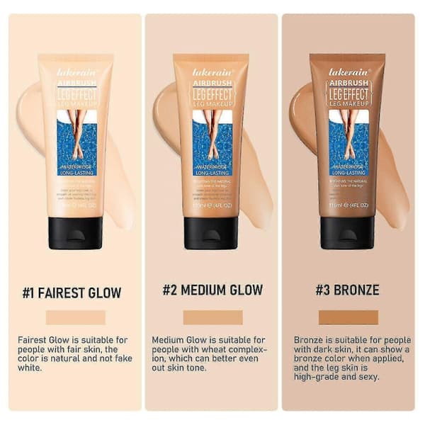 Vattentätt benmakeup för åderbråck och tatueringstäckning, överförs inte, kroppsmakeupfoundation, 118 ml (3 nyanser) light