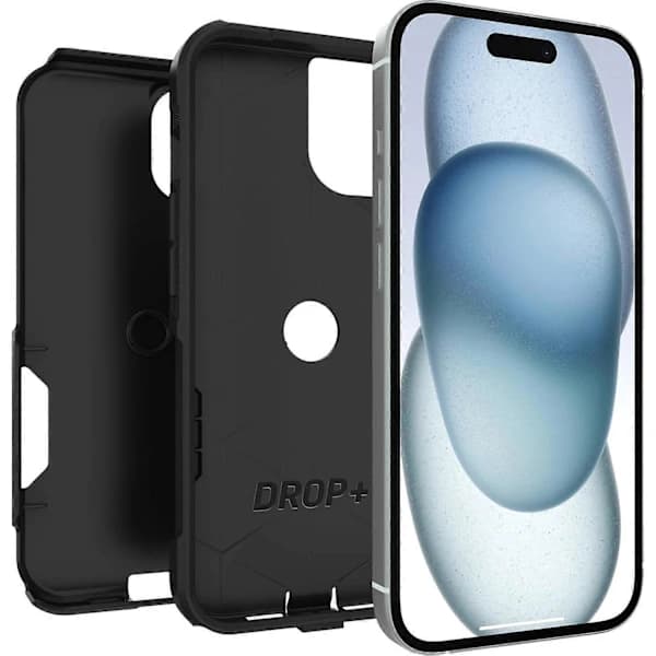 OtterBox Commuter Series Cover til iPhone 15, 14 og 13 - Sort, Slankt & (iPhone 16)