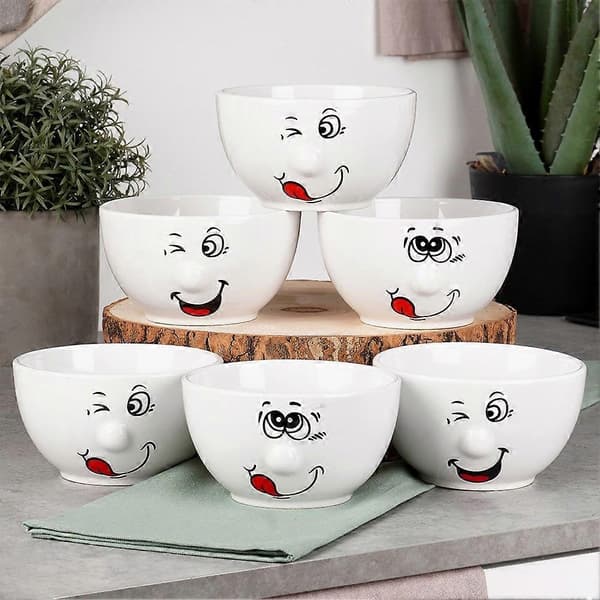 Keraamiset hymiökulhot 13,5 cm, 550 ml 6 kpl