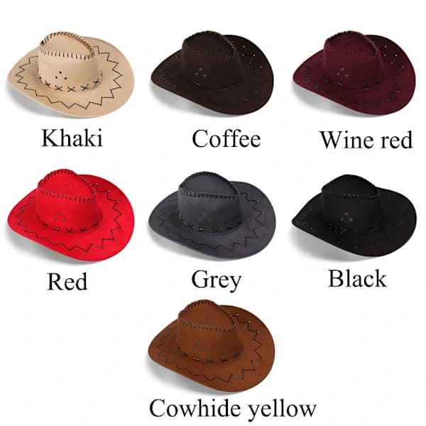 Cowboyhatte til mænd og kvinder, hatte i westernstil, vilde, elegante, neutral grå Nej,