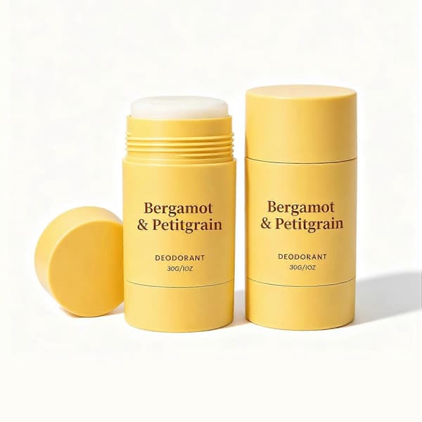 Deodorantstick Bergamott & Petitgrain för kvinnor och män, aluminiumfri deodorant med 24-timmars luktskydd, 30g 2pcs