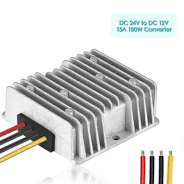 DC 24V til 12V 15A 180W Konverter, accepterer DC15-40V Input Regulator Strømadapter til Auto Motor Ca