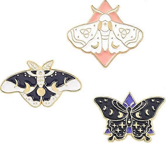 Fjäril Emaljstift Set Cool Skräck Emalj Lapel Pin Brosch