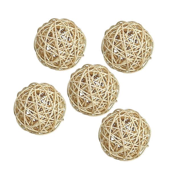 4x 5 st. flätade rottingbollar 7 cm, pysselmaterial för barn, utbildningsrekvisita, bröllop