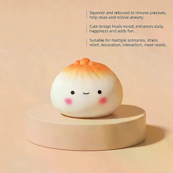 Squishy Dumpling Stressballer for Voksne, Dumpling Squishy Leker for Barn, Sensoriske Leker (2 stk)