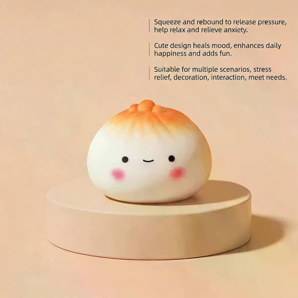 Squishy Dumpling Stressbollar för vuxna, Dumpling Squishy Leksaker för barn, Sensoriska leksaker (1 st)