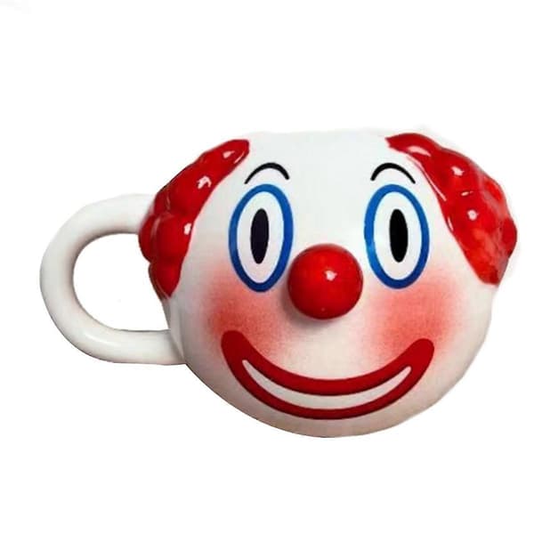 Clownformad keramisk kaffemugg med handtag
