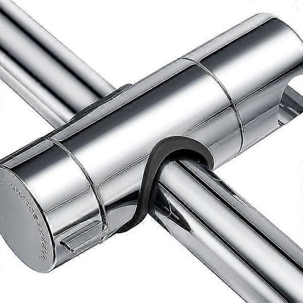Utskiftbar hånddusjholder, dusjhodeholder, 18-25 mm justerbar diameter, krom ABS (sølv)
