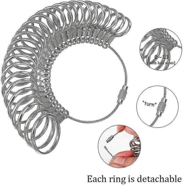 Ringstørrelsesmåler, ringdor av aluminium og fingerstørrelsesmålere