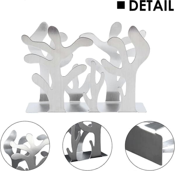 Servietholder Servietdispenser i rustfrit stål med planteformet design