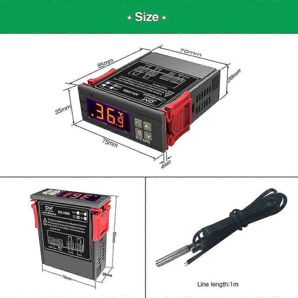 AC 110V-220V temperaturregulator, universal STC-1000 med 1 st temperatursensorprob
