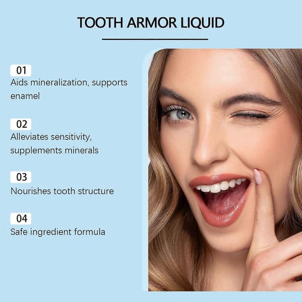 Remineral Tooth Armor, Advanced Tooth Armor Liquid, Cavity Healing Tooth Armor, Nano Hydroxyapatite Complex, Teeth Whitening Remineralization Drops, E 1PCS