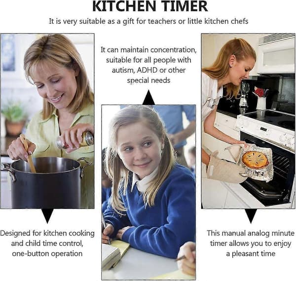 Kat køkkentimer 60 minutter mekanisk 3D visuel timer dyre vækkeur timer køkkentimer til klasseværelset