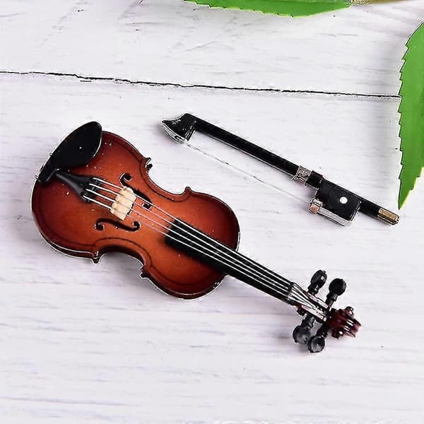Mini Violin Miniature Musikinstrument Træmodel Med Støtte Og Etui_om