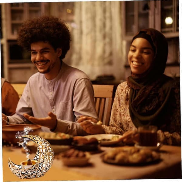 Måne lysestake, Ramadan lysestake, Eid Mubarak lysestake Islamsk muslimsk festdekor telysestake