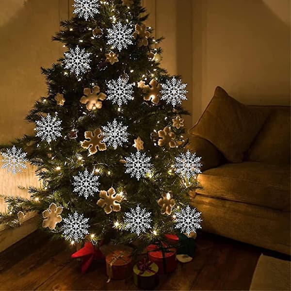 30 stk snøfnuggdekorasjon Snøfnuggdekorasjon Juletrepynt Snøfnugg til oppheng