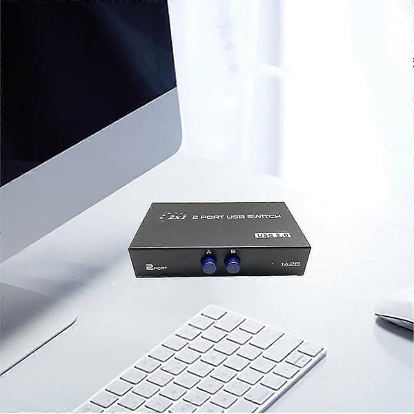 USB-printerdelingskontakt 2 porte USB manuel omskifter 2 ind 1 ud til flere pc'er