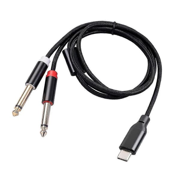 USB-C til dobbel 6,35 mm lydstereokabel Type C til dobbel 6,35 mm lydkabel for smarttelefon multimedia