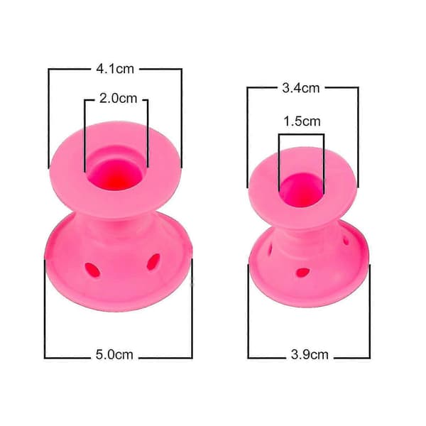 TRIXES Sæt med 24 Pink Silikone Hårruller Gave til Hende for Ubesværet Varmefrit Hårstyling
