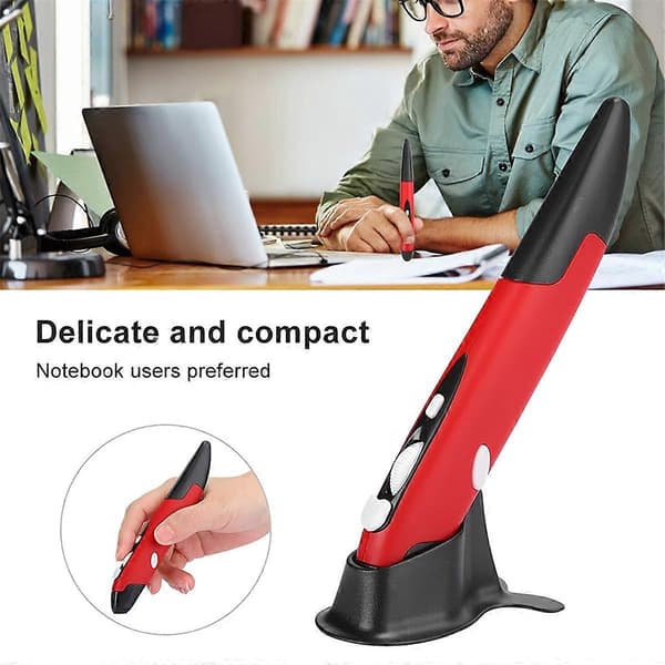 Ergonomisk mus Musepenn Type Mus USB Datamaskin PC Deler Trådløs 2.4G Musepenn Type Innovativ Vertikal Grå