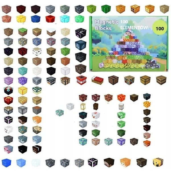 MAGNETISKA BLOCK MINECRAFT KUBER 100 BLOCK ARRANGEMANG KUBER