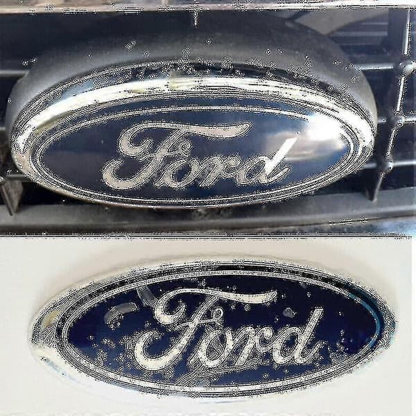 För Ford Badge Oval Blå/krom 145x60mm Fram/bak Emblem