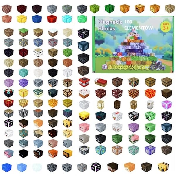 MAGNETISKA BLOCK MINECRAFT KUBER 100 BLOCK ARRANGEMANG KUBER