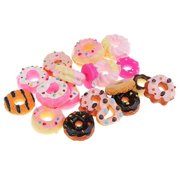 20 stk Kawaii Doughnut Resin Flatback Cabochons Pynt DIY Telefondeksel
