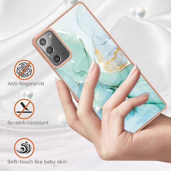 Elektrobelagt marmormønstret IMD TPU-telefondeksel til Samsung Galaxy Note20
