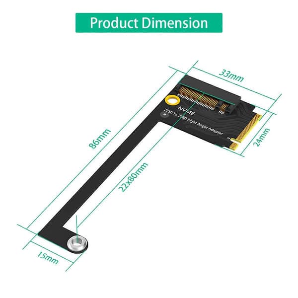 För Rog Ally Handheld Konvertering 2230 till 2280 SSD Expansionskort