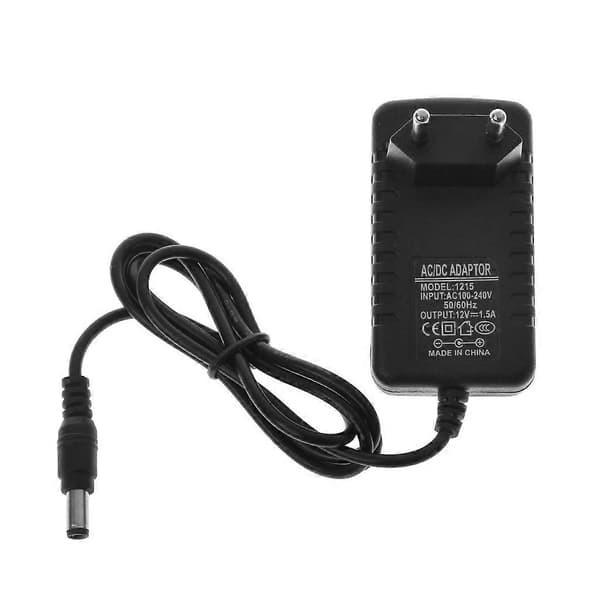 12V 1.5A Strømadapter 5.5x2.5mm Universal Vægoplader til LED Lampe Højttaler