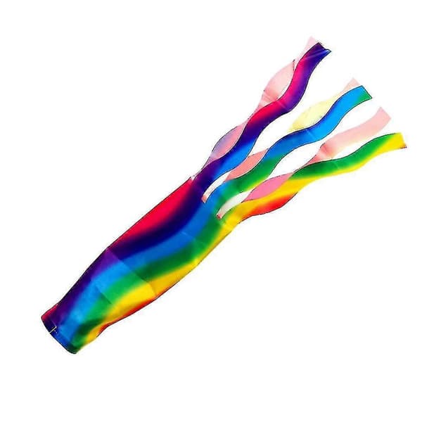 4 stk. vindpose i polyester for utendørs hagedekorasjon 70 cm regnbue