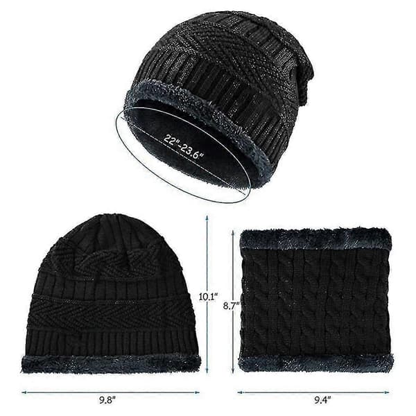 2-delat vintermössa halsduk set varm plysch stickad mössa stickat set presenter