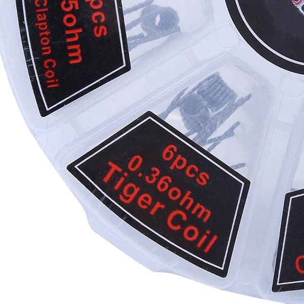 48 stk./sett ferdiglagde spoler RTA RDA Flat Twisted Fused Clapton Quad Hive Alien