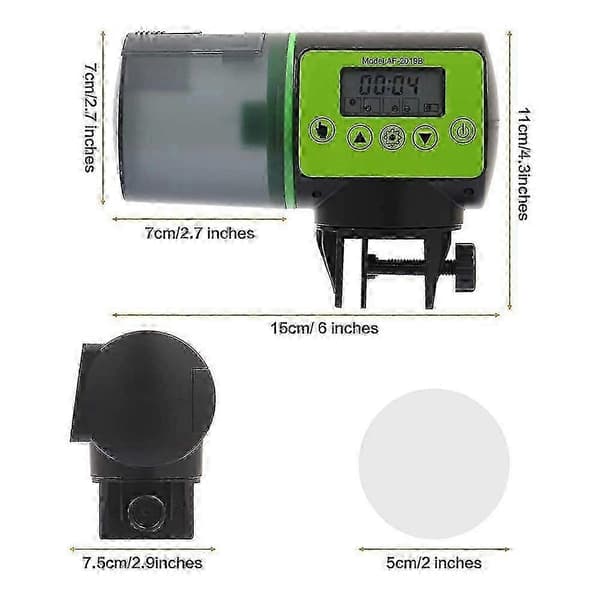 Automatisk fiskefoderautomat - Genopladelig timer fiskefoderautomat med USB