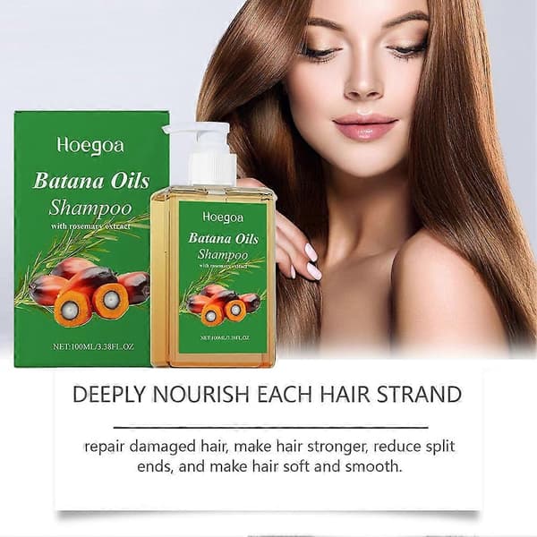 Batana Olie Hårvækst Shampoo Mod Hårtab Regenererende Hårvask til Alle Hårtyper 3pcs