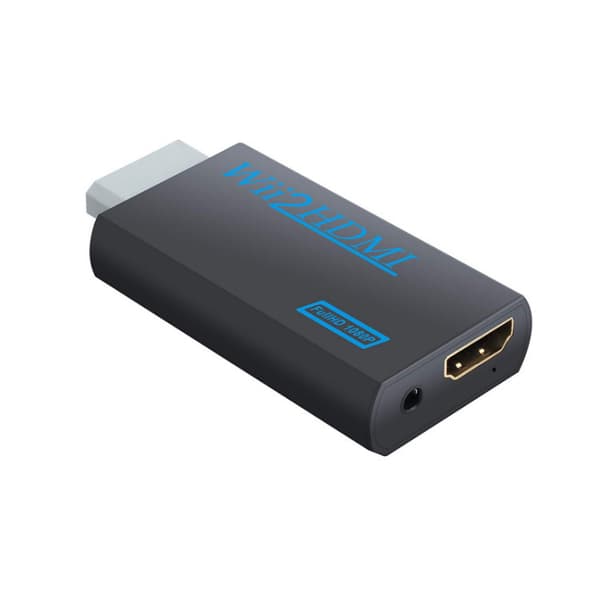 Wii til HDMI-adapter, 1080p Full-HD Nintendo Black