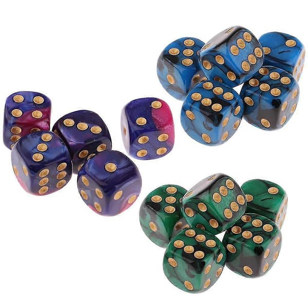 15 stk. 6-sidede spilterninger 16 mm terninger til brætspil og matematikundervisning