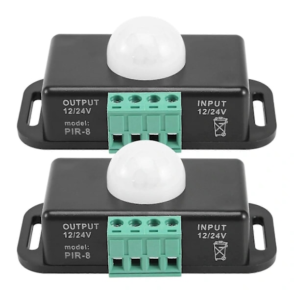 Rörelsesensorbrytare, 12V 24V PIR-sensor LED för flexibla LED-strips, 2-pack