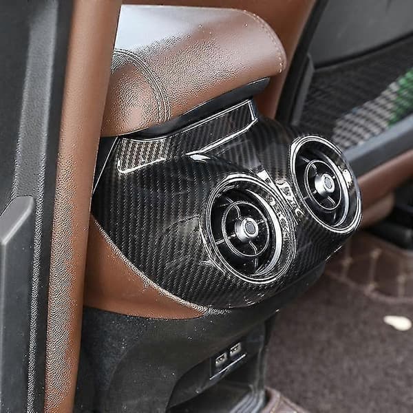 för Stelvio 2017 2018 Kolfiberstil ABS Bakre Rad Luftkonditionering Ventilationsskydd Ram Trim