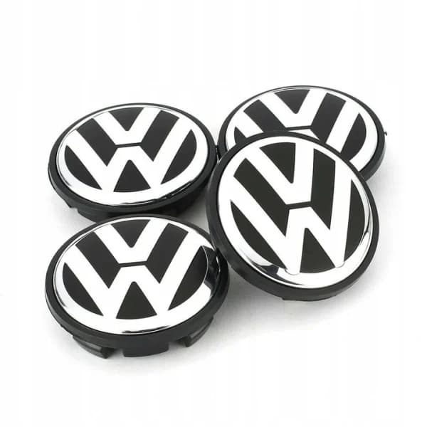 4-pakning - Volkswagen VW senterkopper - Sølv 65 mm 65 mm