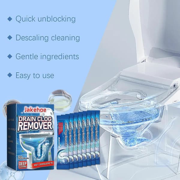 Toiletpropfjerner - Effektiv Rørrenser & Lugtfjerner, 200g, Sikker for Alle Toiletter