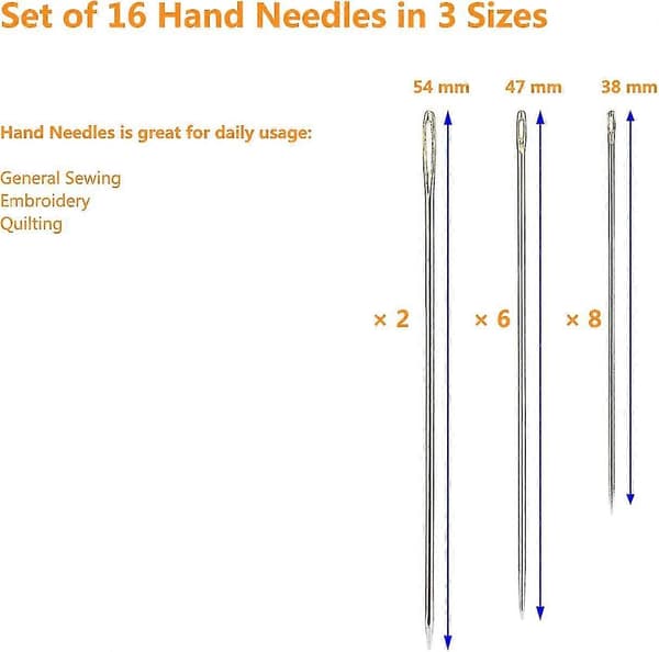 Universaltråd Polyester 3 Hvid 3 Sort, 365 Meter Hver Med 16 Nåle Til Håndsyning, Og Tråd Til Quiltning, Lapning, Symaskiner