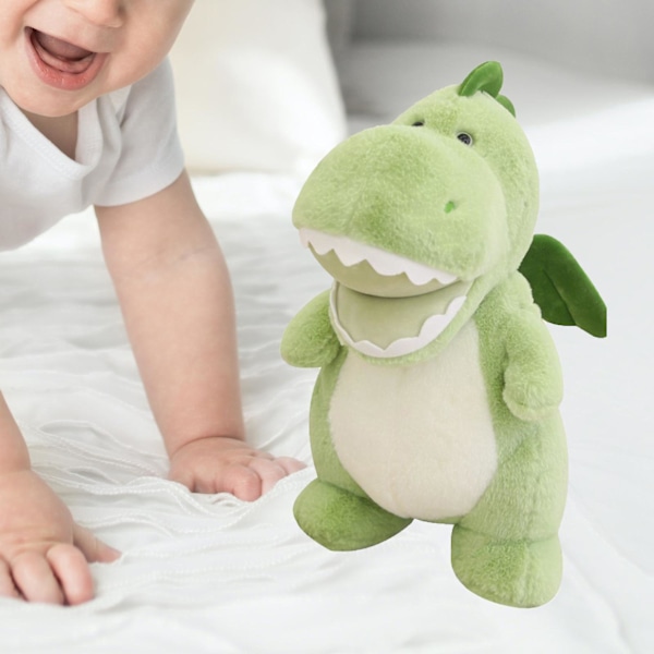 Dinosaur Plyschleksaker Sovkudde Kuddar för Bilpresenter Grön 25cm