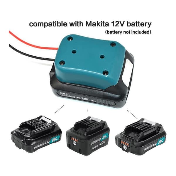 10,8V-12V Batterimonteringsdock Strømstik til Makita, Sort