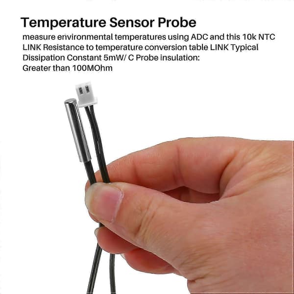 NTC Sensorprobe 1m 10K Ohm Vanntett Digital Termisk Temperatur
