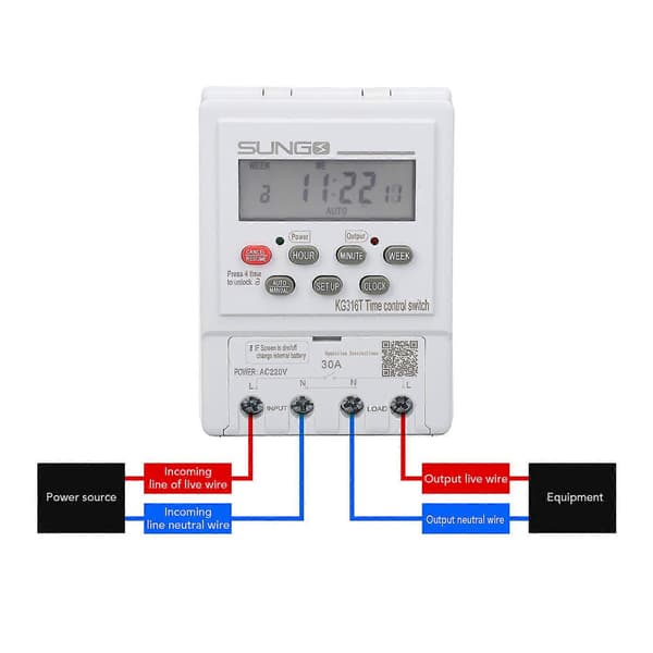 Tidskontrolkontakt Mikrocomputer 7 Dages Programmerbar Automatisk Digital Timer 220V 30A 1 Min168 Timer til Husholdningsapparat