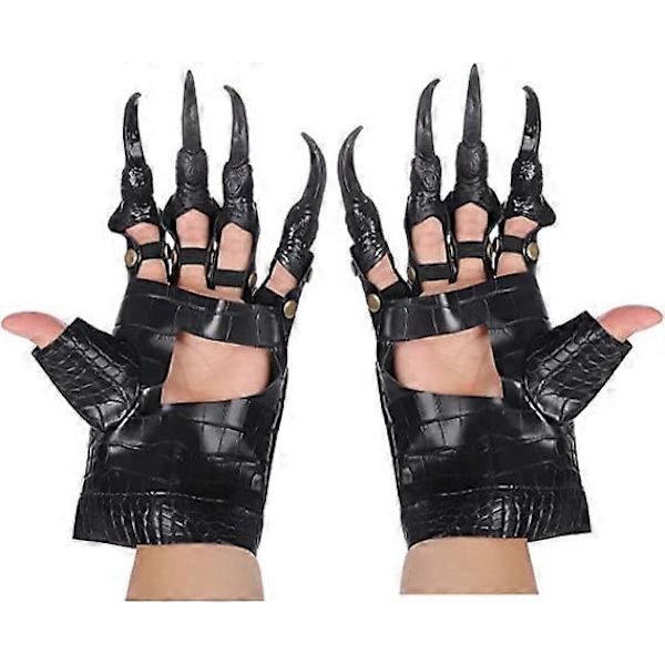 Halloween-käsineet, naamiaisasusteet, lohikäärmeen kynsikädet, kynsikkäät, musta
